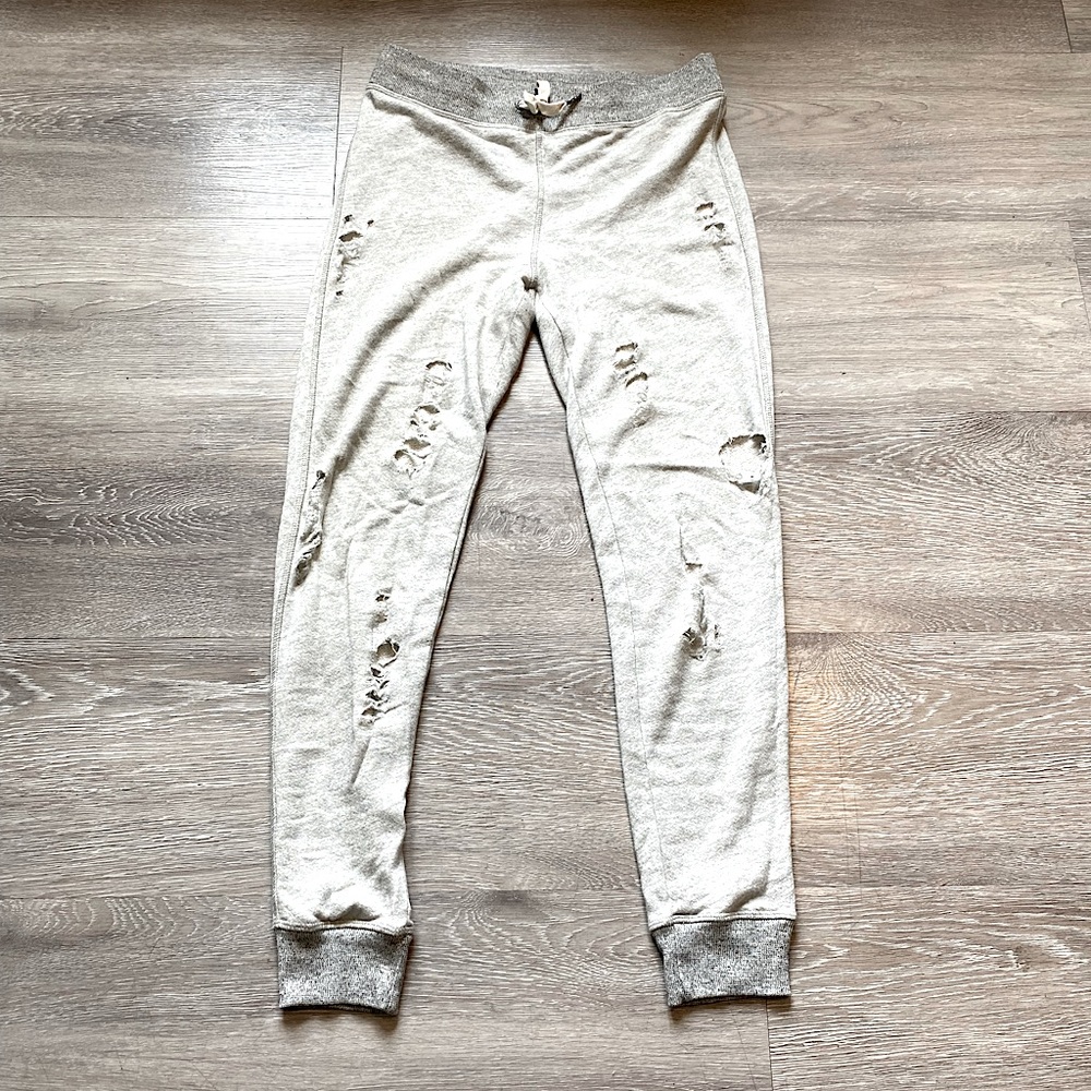 ANTHROPOLOGIE • Philanthropy • Distressed Joggers / Track Pants • Size Small